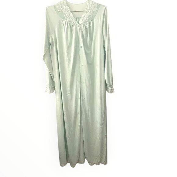 Vintage Shadowline Mint Green Nylon Robe | Sz Small | EUC - Picture 1 of 5